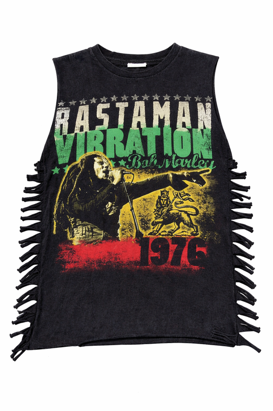 Bob Marley Sleeveless Graphic Knit with Fringe
