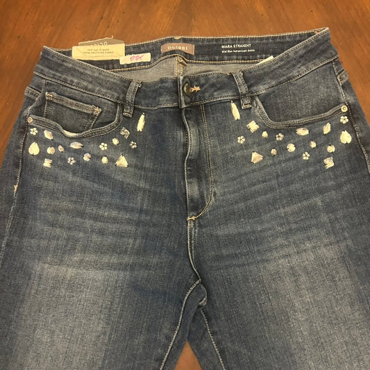 DL1961 Mid-Rise Ultra Insta-Sculpt Ankle Bedazzled Blue Jean