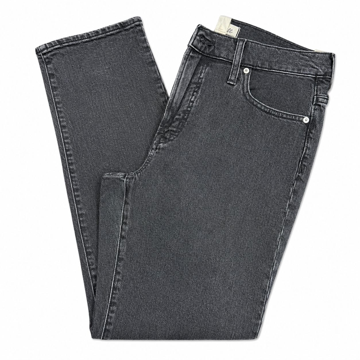 Madewell Mid-Rise Dark Wash Straight Jeans with Grommets