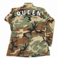 Camo Long Jacket with Hand-Painted QUEEN artwork & Vintage Patch