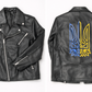 UKRAINE Hand-Painted Faux-Leather Jacket with Flag