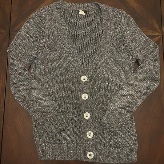 J.Crew Metallic Cardigan with Faux-Crystal Buttons