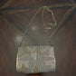 Mary Frances Beaded Shoulder Handbag with Onyx/Turq/Tiger Eye Clasp Button