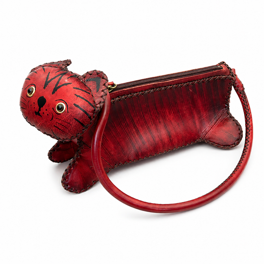 Red Cat-head Satchel Handbag