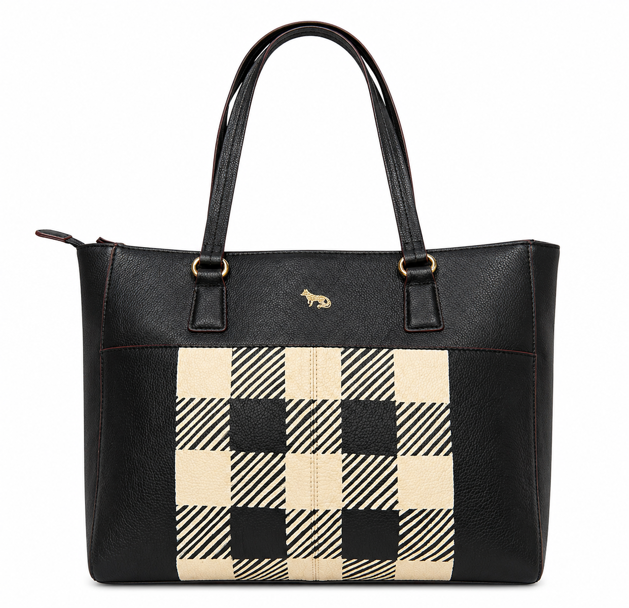 Hand-Painted Plaid Emma Fox Handbag