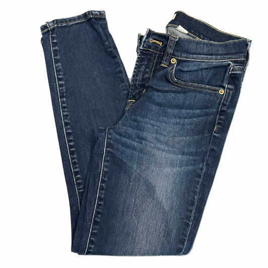 American Eagle High-Rise Skinny Stretch Distressed Blue Jeans