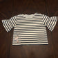 J.Crew Nvy/White Striped Shirt with Flamingo Appliqué and Bell Sleeves
