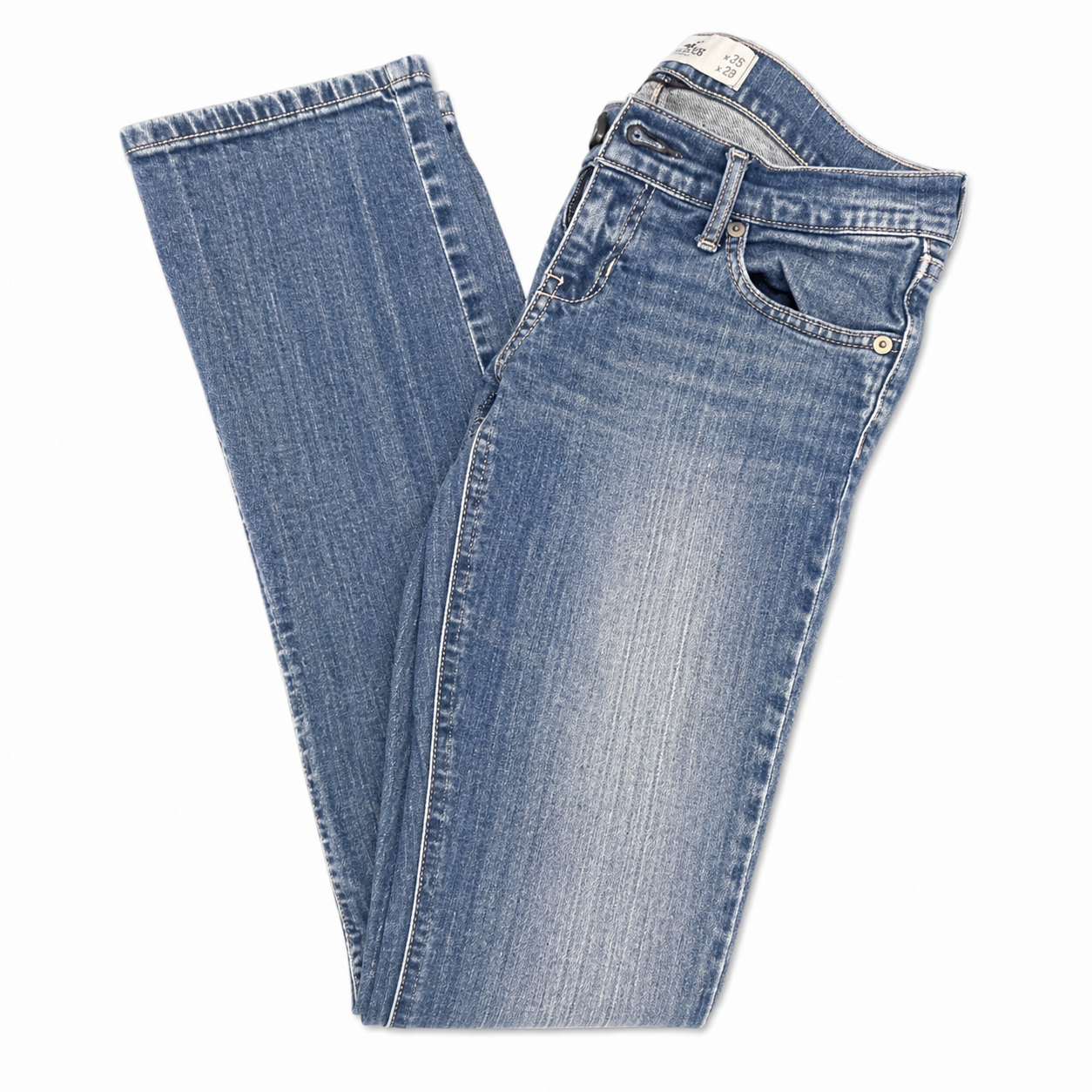Hollister Low-rise Skinny pocket Low-rise Blue Jeans with Pocket Stitching