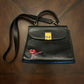 Goldpfeil Black Satchel Bag with Hand-painted "Je T'Aime"