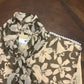 Carolina Herrera Floral Sleeveless Blouse with Ruffle Front and Embroidered Pearls at Shoulders