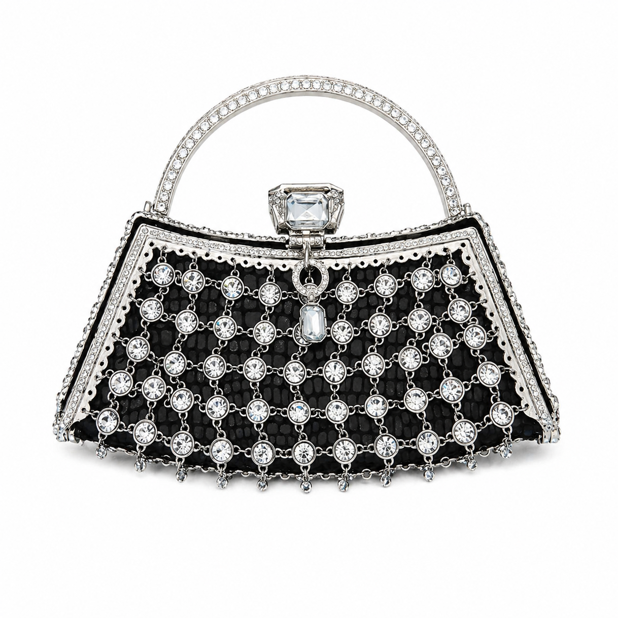 Besso Rhinestone Chainlink Evening Bag