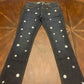 DL1961 Hi-Rise Curvy Bedazzled Straight-Leg Blue Jeans