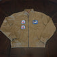 "Bob Walt" Khaki Zip Front Jacket with Vintage Patches