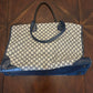 Gucci Navy Oversized Tote with Stripe