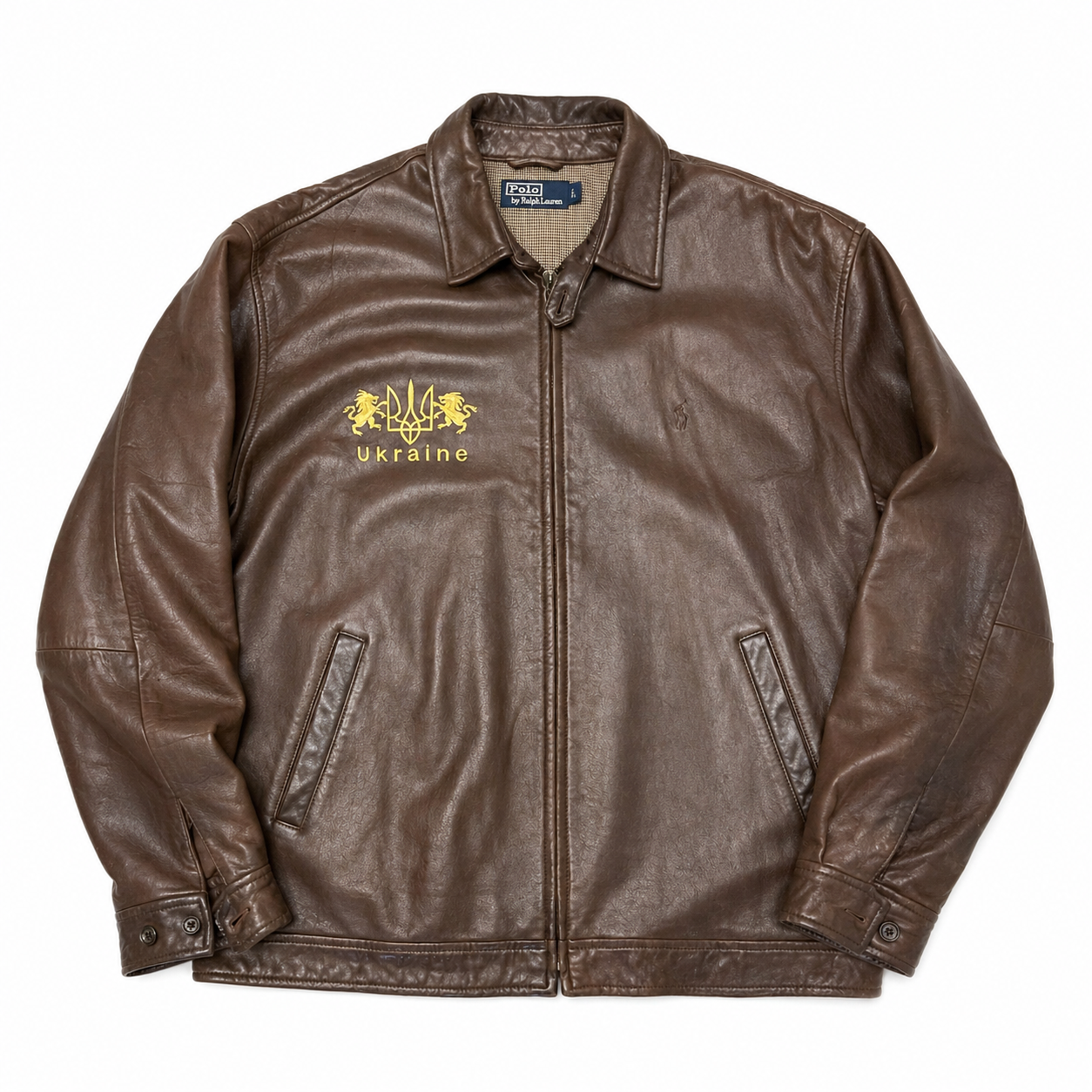 UKRAINE Hand-Painted Polo Vintage Lambskin Jacket