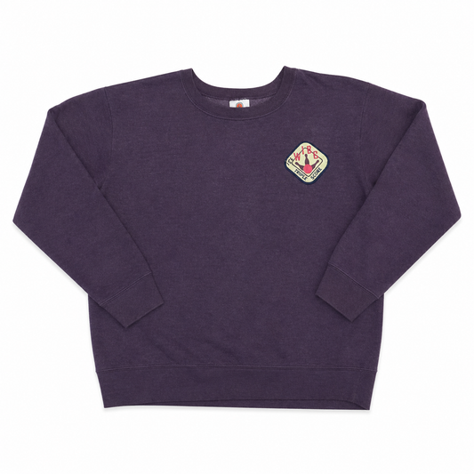 Hanes Purple Crew Sweatshirt with Vintage Bowling Patch