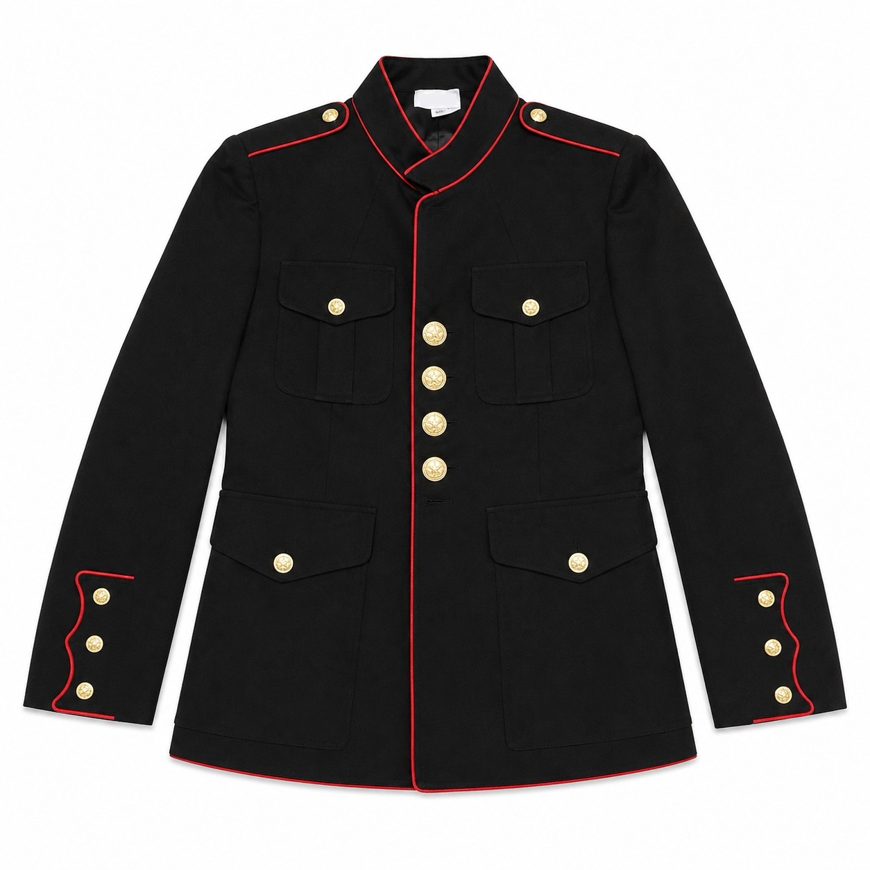 Authentic Navy Military Jacket with Red Lining