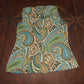 Banana Republic Blue-Green Paisley Sleeveless Top with Golden Beads on Shoulder