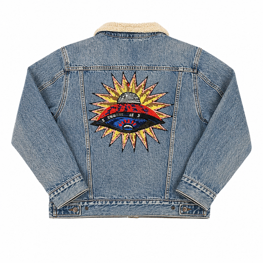 Levi Strauss & Co. Blue Denim Fleece-Lined Jacket with Appliqué