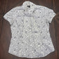 Brooks Brothers Rose Print Short-Sleeve Blouse with Pearl Tie