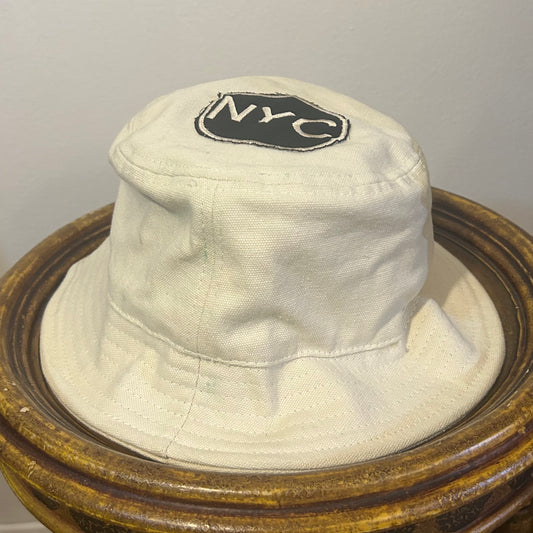 Steve Madden Beige Bucket Hat with NYC Patch