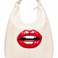 A New Day Hand-Painted Lip Hobo Bag