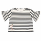 J. Crew Navy/White Striped Shirt with Flamingo Appliqué and Bell Sleeves