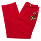 St. John Sport Essentials Red Jeans with Front Floral Applique