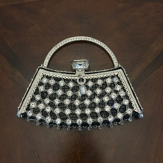 Besso Rhinestone Chainlink Evening Bag