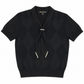 Brooks Brothers Short Sleeve Shawl Neck Sweater with Added Pearl Details