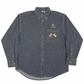 UKRAINE & US Hand-Painted Flags on Denim John Deere Shirt