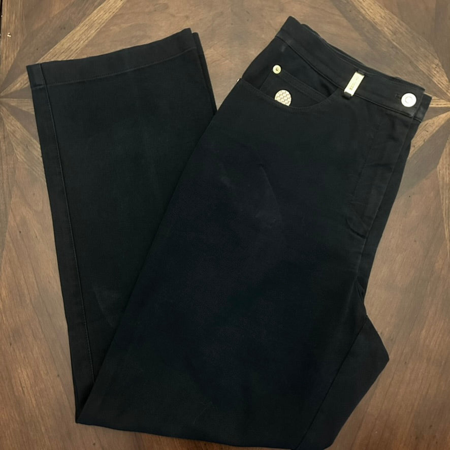 St. John Sport Black Jean with Crystal Button