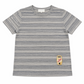 Gray Striped Shirt with Vintage Bowling Patch