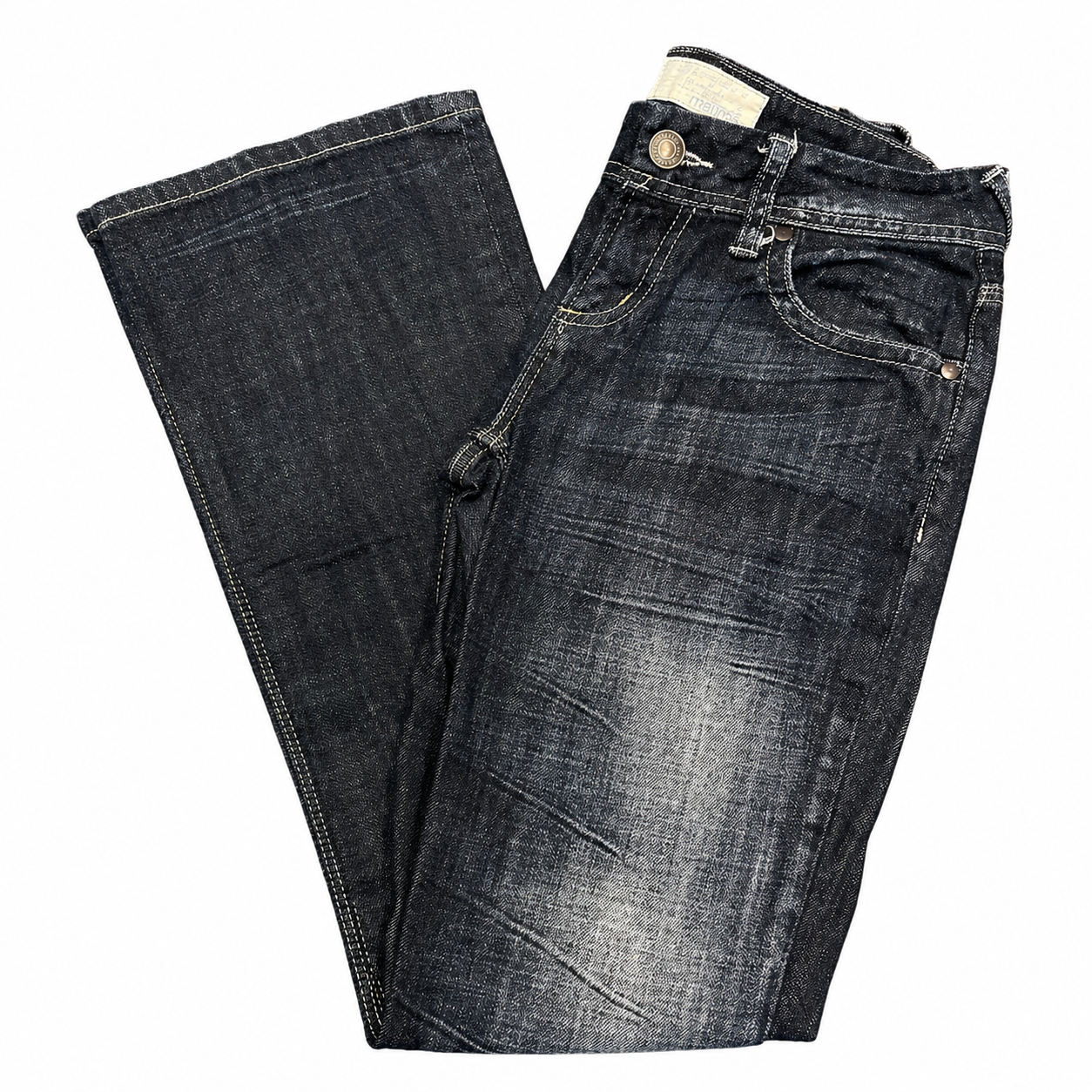 Maurice's Mid-Rise Bootcut Blue Jeans with Embroidered Pocket