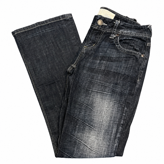 Maurice's Mid-Rise Bootcut Blue Jeans with Embroidered Pocket