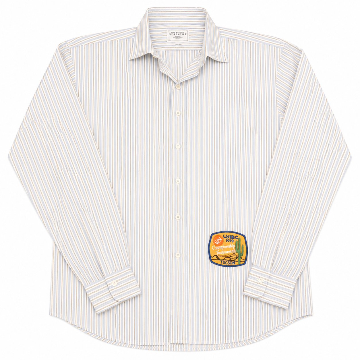 Charles Tyrwhitt Vertical Striped Button-Up Shirt with Patch