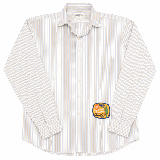 Charles Tyrwhitt Vertical Striped Button-Up Shirt with Patch