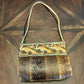 Vintage Alain Fourdraine Paris Snakeskin Bag with Peacock Frame