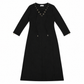 Black Calvin Klein Sweater Knit Dress with Lace-up Collar