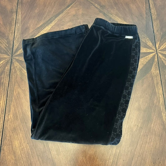 St. John Sport Black Velvet Elastic Drawstring Pants