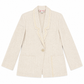 Block Island Cream Blazer with Collar & Pocket Trim