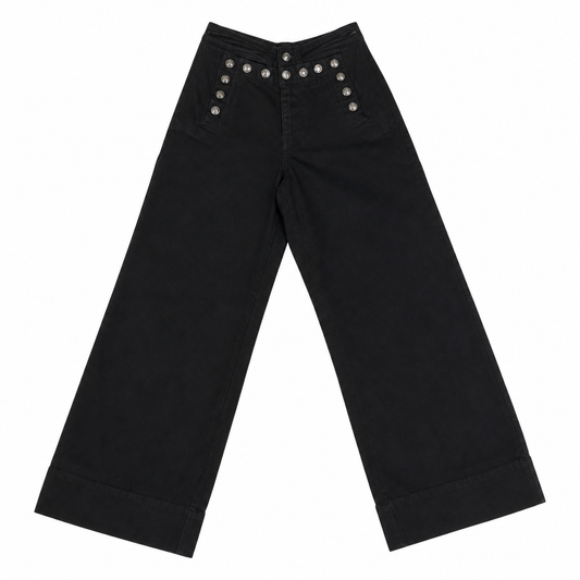 Authentic Navy Sailor Pants with Added Buttons and Embellishment