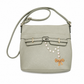 Leather Green handbag with Handpainted Pearl Artwork