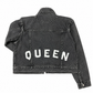 Denim Jacket with Hand-Painted QUEEN Lettering