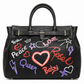 Hand-Painted Graffiti Art Leather Bag