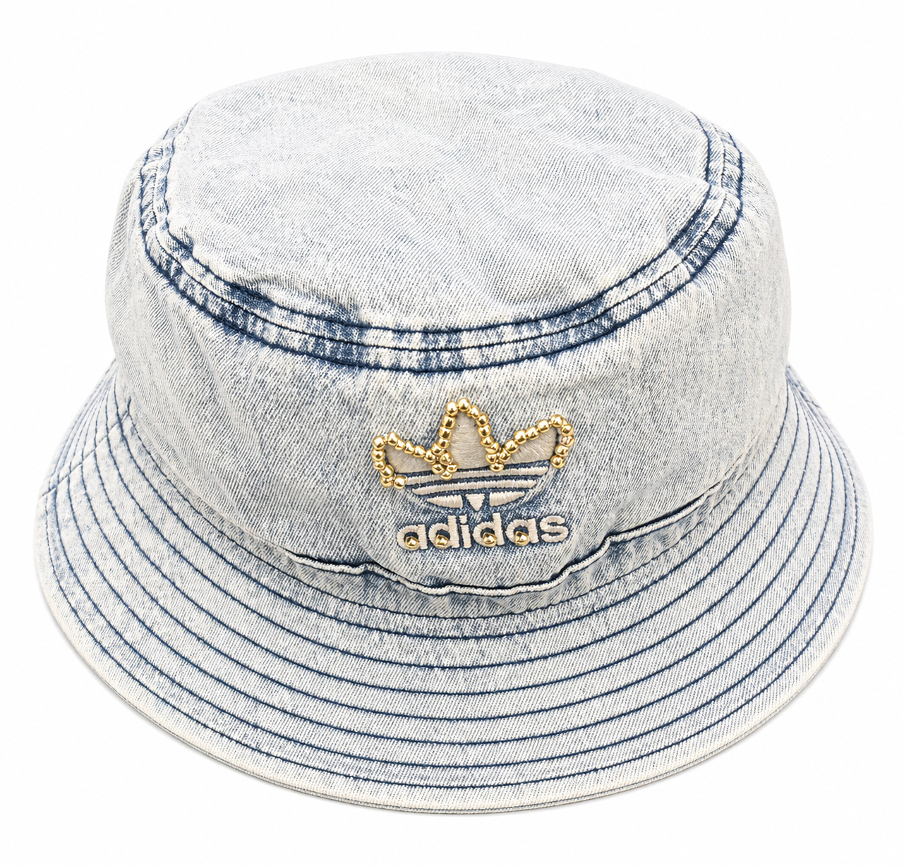 Adidas Denim Bucket Hat with Hand-Beading