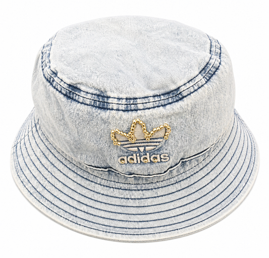 Adidas Denim Bucket Hat with Hand-Beading