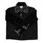 St. John Sport Embossed Velvet Track Jacket w Scattered Faux Pearls