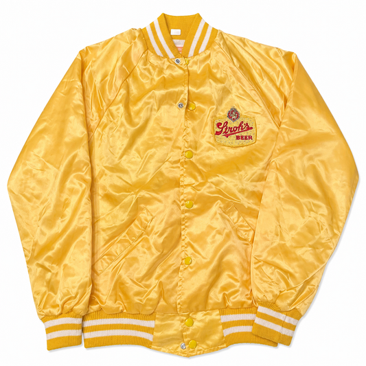 Stroh's Beer Yellow Satin Jacket with Hand-Beaded Trim
