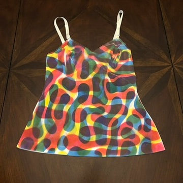 Vintage camisole with Hand-painted and Sculpted Stencil (circa 1970s)